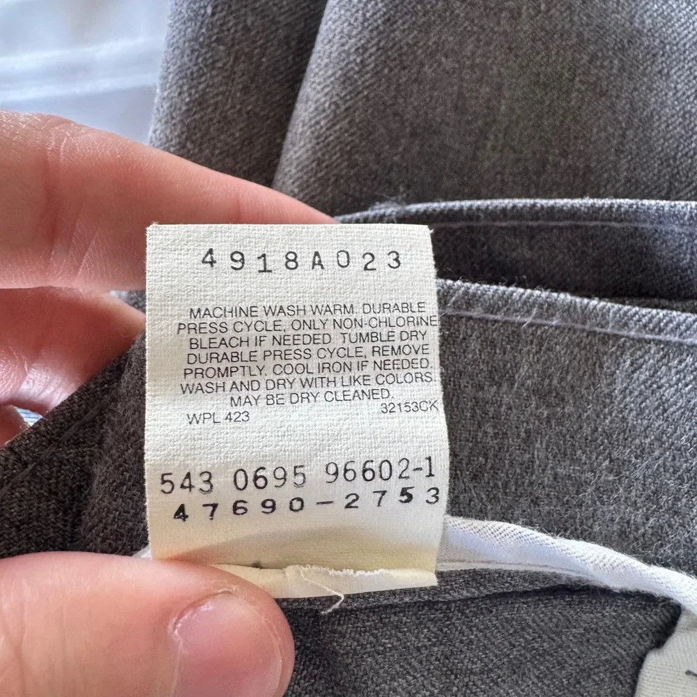 Vintage Levi's Action Slacks Mens Gray Polyester Trousers W34 L32 Made in USA